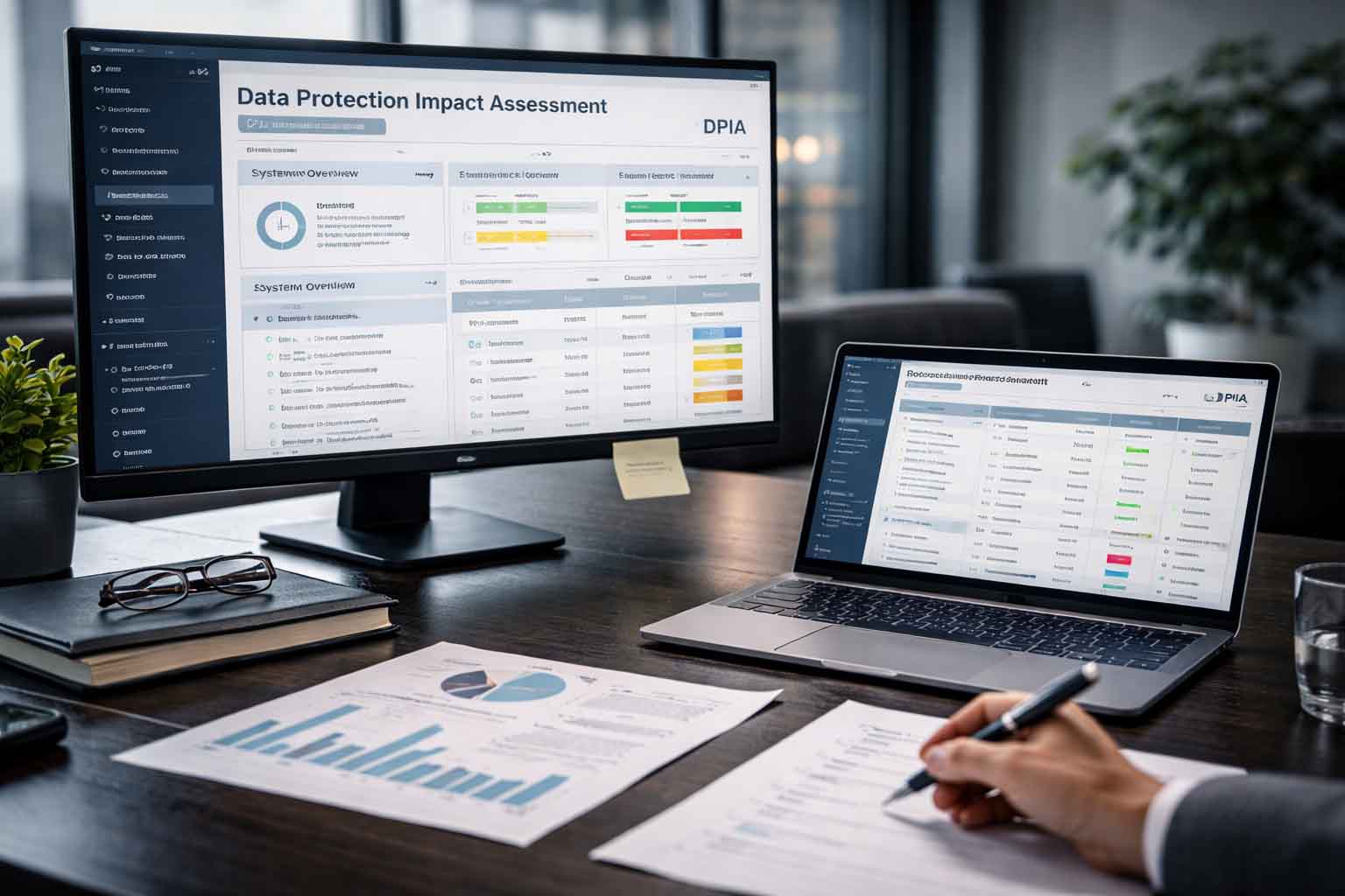 DPIA and evidence pack on screen